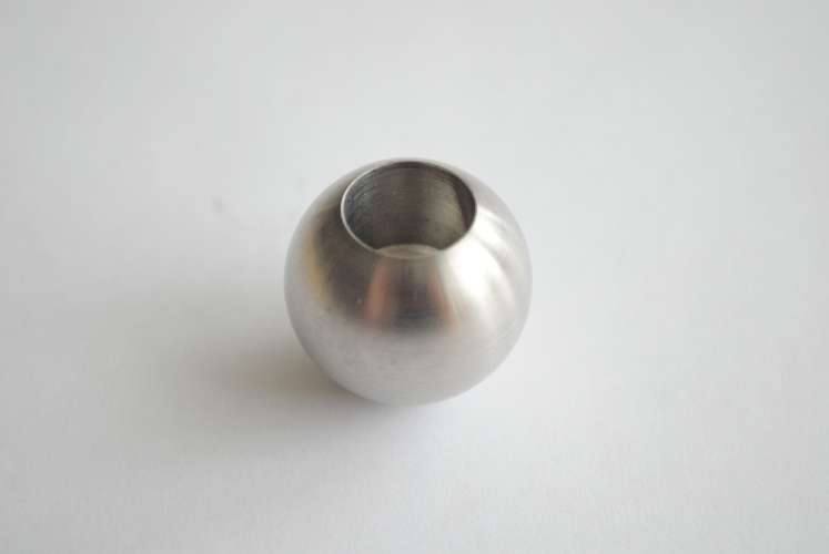 Edelstahl Vollkugel V2A Ø20mm geschliffen Sackloch Ø 12,2mm