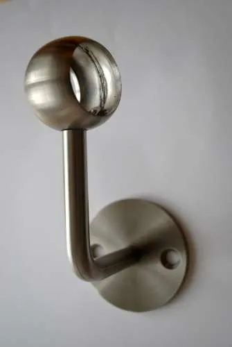 Handlaufträger Set Edelstahl Kugelring Stab und Ronde Wandmontage, 33,7 Rohr Handlaufträger Set Edelstahl Kugelring Stab und Ronde Wandmontage, 33,7 Rohr