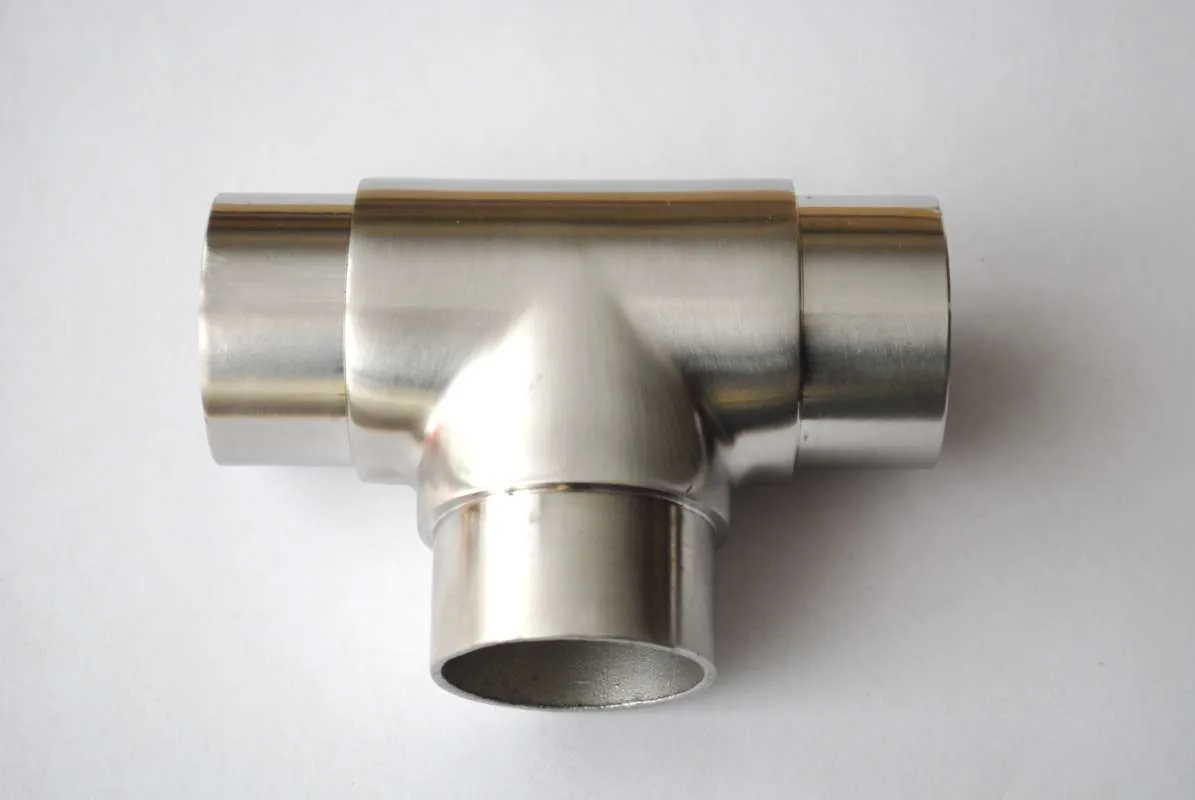 Edelstahl Steck T - Verbinder 90° für 42,4 x 2 mm Rohr