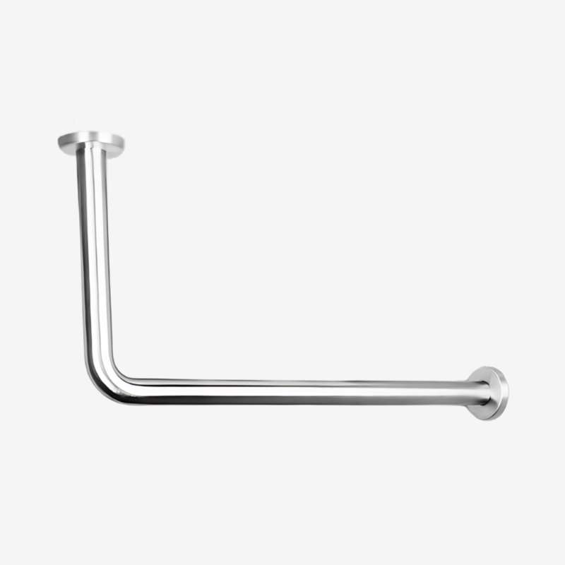 Edelstahl Garderobenstange / Kleiderstange L-Form gebogen rund