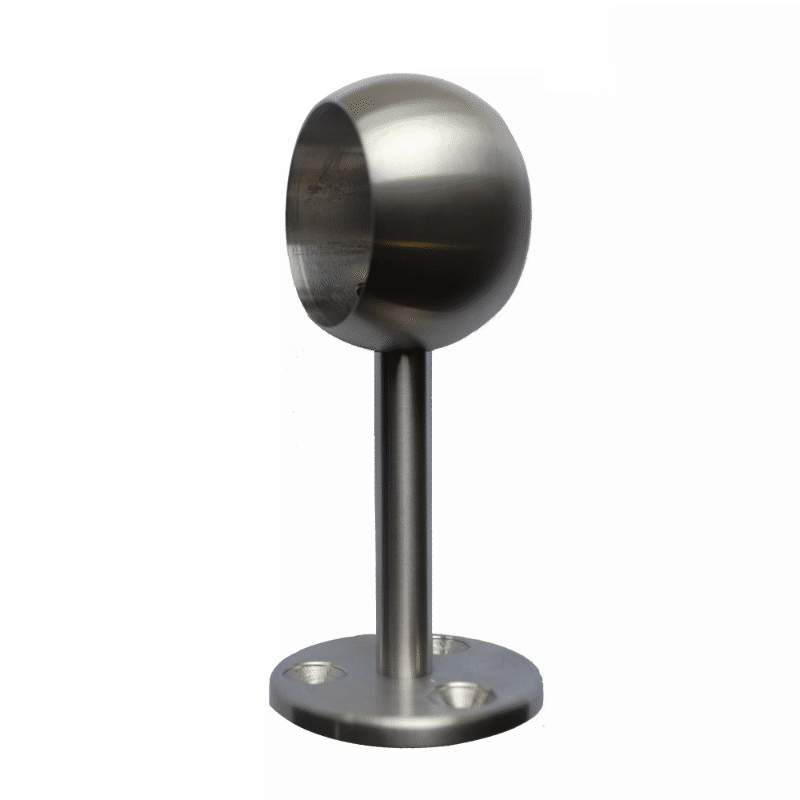 Handlaufhalter Set Kugelring mit Stab und Ronde 33,7 Rohr V2A - Bild 2