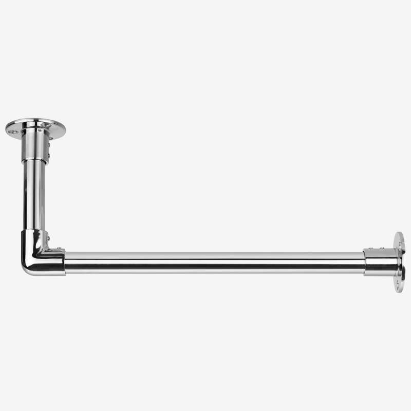Edelstahl Garderobenstange Kleiderstange L-Form aus 25x2 mm VA Rohr geschliffen