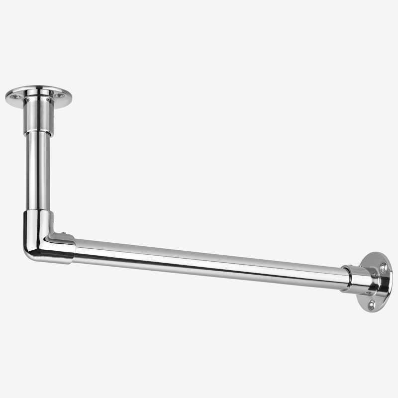 Edelstahl Garderobenstange Kleiderstange L-Form aus 25x2 mm VA Rohr geschliffen - Bild 3