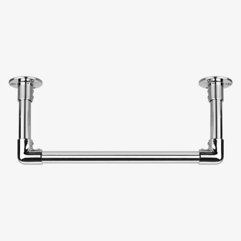 Edelstahl Garderobenstange U-Form Kleiderstange aus 25x2 mm VA Rohr geschliffen