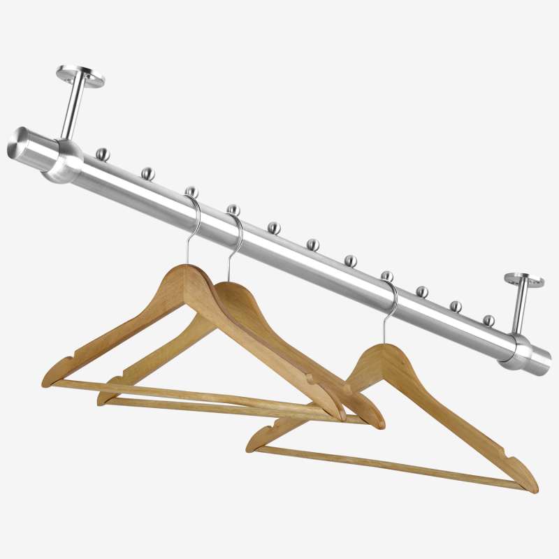 Edelstahl Kleiderstange nach Maß für Dachschräge - Bild 3