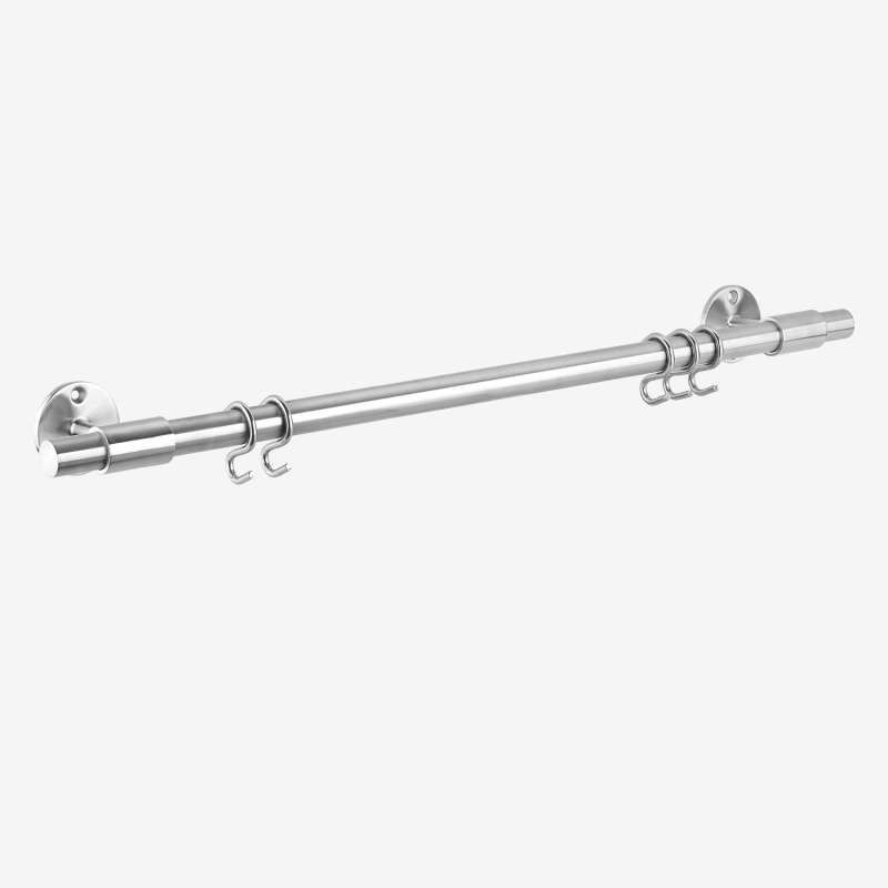Edelstahl-Kleiderstange für wand- oder Regalmontage, gebürstet - Bild 3