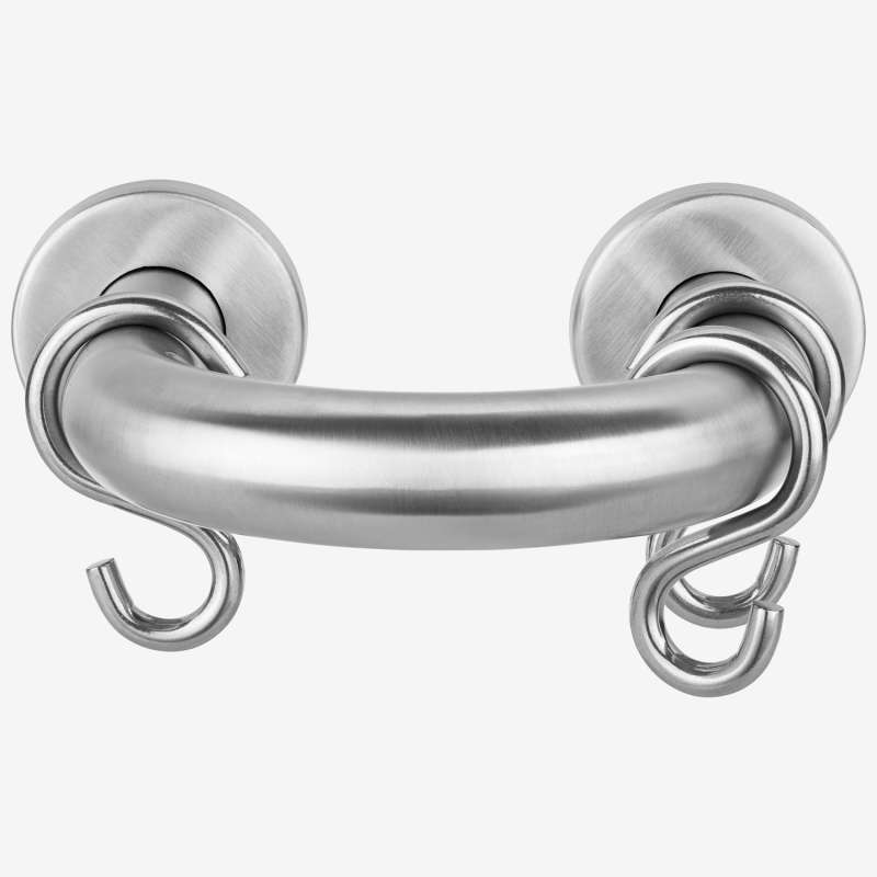 Edelstahl Kleiderstange Garderobenstange U-Form gerundet Garderobe mit S-Haken - Bild 2