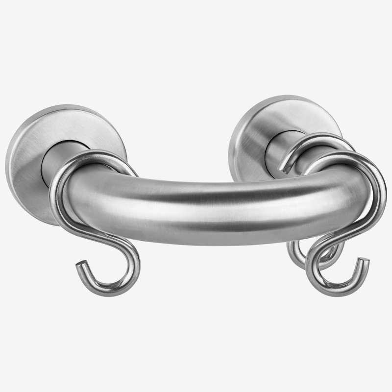 Edelstahl Kleiderstange Garderobenstange U-Form gerundet Garderobe mit S-Haken