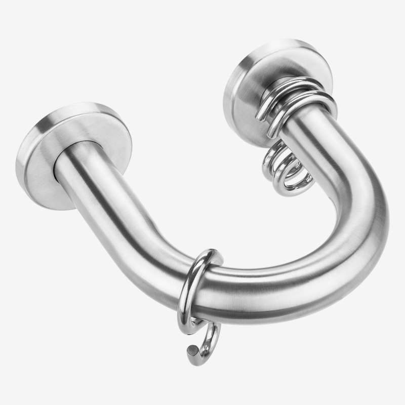 Edelstahl Kleiderstange Garderobenstange U-Form gerundet Garderobe mit S-Haken - Bild 3